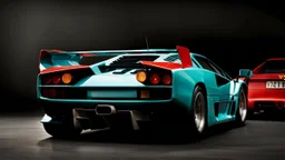 Lamborghini F40, desktop wallpaper, 4K, Cinematic, rear view
