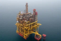 an oil platform under water