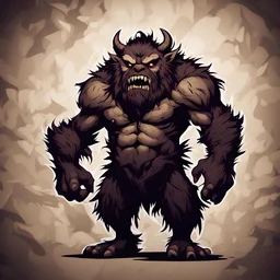 Bugbear looking scary, in wall decal art style, background night