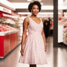 a woman in light dress at MAcy's