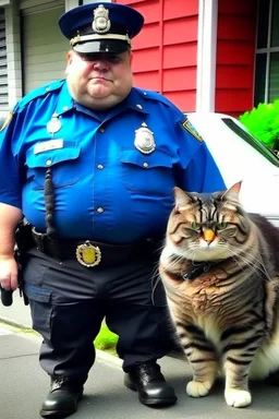 big fat cat arrested by police