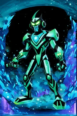 A new space creature from Ben 10 cartoon. Strong and graceful. Advanced metal. Magical power, precise detail and intense power