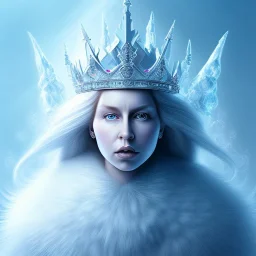 ice kingdom digital painting of queen,a crystal - clear ice, majestic, ice fractal, Fantasy, Illustration,Character Design, magician