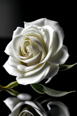 Białą Róża ze szkła