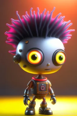 cute adorable hypnotic chat robot with punk hair, its such a perfect day i am glad i spent it with you, motion blur, smoke, 8k, downlight, soft light, depth of field, photorealism, trending on art station, lotsa detail