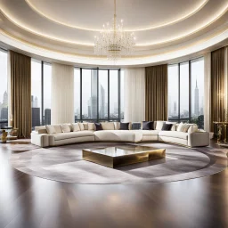 luxury room with luxury furniture ,with wide empty area in middle of floor for dancing