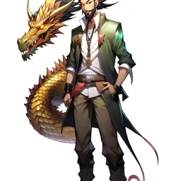 Full body Dragon man with dragon mask over his eyes and forehead, anime art, 12k, full head, full body