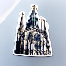 sticker of a cathedral building