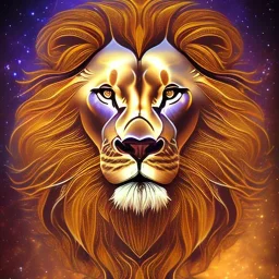 cosmic lion in the space