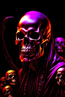 ultra high image quality, Grim Reaper Close-up of an set against AMOLED-worthy pure black backdrop, fantasy art style infused with filter, tailored for vertical wallpaper, exclusive design with no duplicates, radiating beauty suitable for a PC screen image, vivid colors, ultra fine, digital painting.