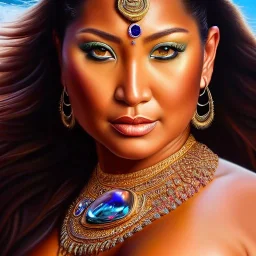 Ultra detailed fullbody Portrait in oil on canvas of busty female Maori warrior,extremely detailed digital painting,ultrarealistic skin,intense stare, extremely detailed face, crystal clear eyes, mystical colors ,perfectly centered image, perfect composition, rim light, beautiful lighting,masterpiece ,8k, stunning scene, raytracing, anatomically correct, in the style of Simon Bisley and Ohrai Noriyoshi and robert e howard and Steve Jung and Wizyakuza and uncannyknack.