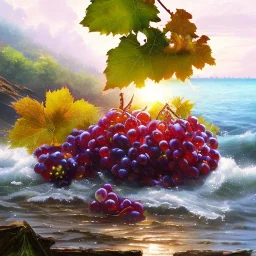 Grapes sunny sea landscape photo