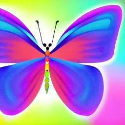 rainbow cartoon butterfly