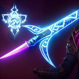 A Zweihander, the blade is made up of glimmering ice, it's hilt is crafted from swirling vines, leading to a vibrant rose crystal at the pommel, with a black background behind it. Zoomed out, HD