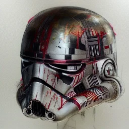 photorealistic star wars rebel helmet with weathered painting , illustration on coarse canvas by <agnes cecile> and <Yoji Shinkawa>, ornate and intricate details , soft smooth lighting, concept art,