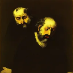 portrait of a depressed bearded man by goya