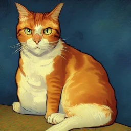 Portrait of a cat by Van Gogh