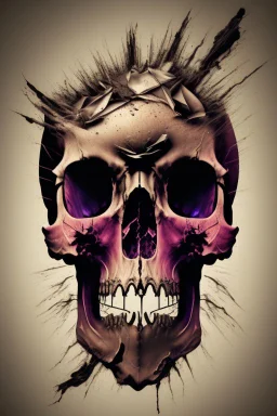 Explosive abstract image of a beautiful gothic skull doing ballet