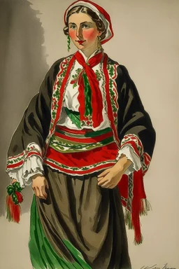 Welsh traditional costume by Augustus John