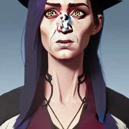 Portrait of a 30 year old witch like Emily Blunt