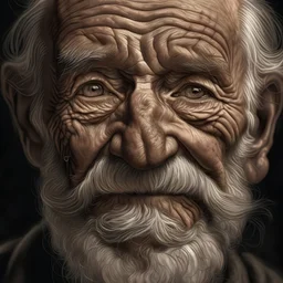 Highly detailed portrait of old man