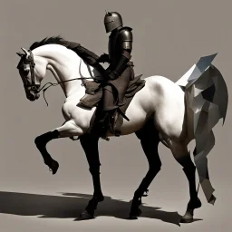 Knight riding a horse. Modern Art