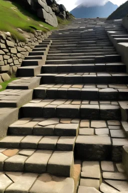 Create stone slab steps like Huanyna Picchu