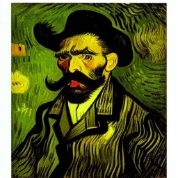 Retrato de un hombre de cuarenta y seis años con canas y barba de nombre Jacobo Santiago Mozos de estilo Vincent van Gogh