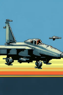 A F/A-18 but with a retro pixel art style