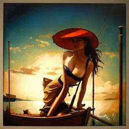 WOMAN IN A BOAT