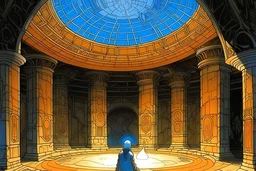 stargate inside an Inca underground temple, high celling by Moebius