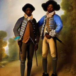 wealthy African American young brothers by Jean-Antoine Watteau