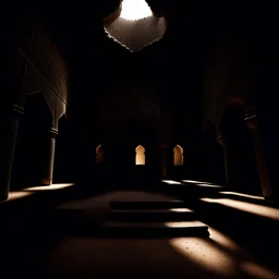 dark room inside Omani castle no exit, no windows, Mystical Wise