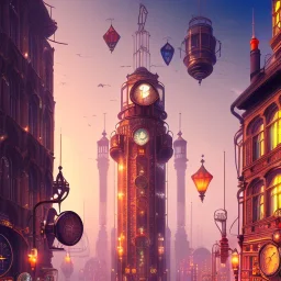 beautiful steampunk city, 8K resolution