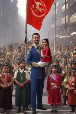 Opening shot: A noisy public place with a small and tense crowd gathered around Dr. Shumukh, a 10-year-old girl, a fierce and confident business leader Arabian style the award-winning commanding voice; Ladies and gentlemen, comrades and loyalists, thank you for being here today. We stand on the brink of change, about to regain what is right for us, (he lifts his fist) [cut shots from the crowd, capture their concentrated expressions and intense energy see the design etched on your faces.