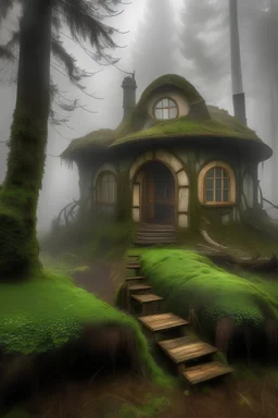Hobbit Wald Haus mystisch nebel