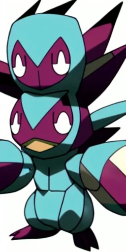 one steel and poison type Pokemon, tiny, ferrous, dark in color scheme, fully visible, Ken Sugimori, pokemon