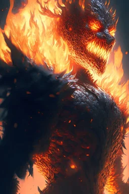 Fire monster,higly-detailed, highly detailed, perfect lighting, perfect composition, 4 k, artgerm, derek zabrocki, greg rutkowski