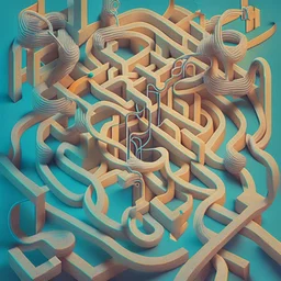 Composition featuring a tangled maze representing the initial curiosity and allure of drugs.