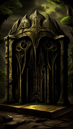 A book with cover written on it “ THE BOOK OF ENOCK” with old leather cover and cracks