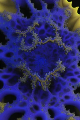 Fractal 3d deep closeup of a fractal deep purples blues and yellows photorealistic 8k resolution