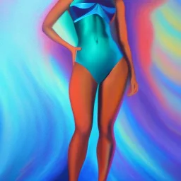 Full body portrait, painting, medium shot lady Candycore