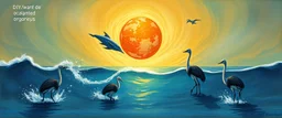 Orb Your inner focus, your stillness Dolphins Freedom of movement when the mind becomes one with energy Ostriches Grounded wisdom, quiet readiness, hidden speed Ocean of Stars The vast field the mind lives within Quote The deep truth of movement through stillness 🖼️ Next Step: Would you like: A drawn/painted art piece