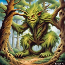 fantasy 90's tcg art of fantasy tree creature