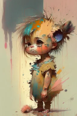 an oil painting of something adorable, cute, in the style of expressive character design, dusan djukaric, Carne Griffiths, Lou Xaz