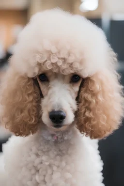 poodle at the groomer