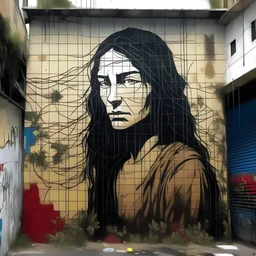 Artwork, with elements like social critiques and stencils, and the mastery of art itself, combine and contrast the styles of (leonardo da vinci and banksy) . Envision a world where they collaborated on a street mural of a da vinci self portrait.