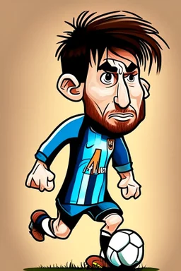 messi football player cartoon 2d