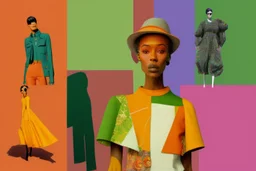 whimsical arafed nonsense, patchwork vibe, whimsical downtown street, (((exaggerated body parts))), (((oversize head))), sharp color contrasts, amazing shadows, (((exaggerated limbs and head))), minimal cozy, warm palette, bright bold warm summer green yellow orange black colors, color leak, heavily distorted views, amazing parallels, amazing reflections, schematic figures