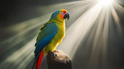 parrot through which a ray of light passes